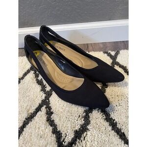 Ellen Tracy D'orsay Wedge Pumps Navy Size 9